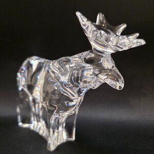Clear Crystal Sweden Orrefors Moose Figurine ~ 5.5” Table Sculpture